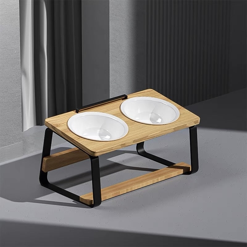 Elevate Your Pet's Dining Experience with the Ceramic Double Bowl Pet Water Feeding Bowl